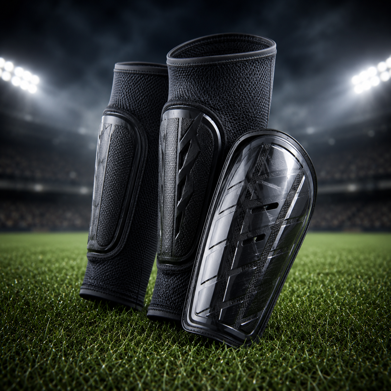 Flexible Football Shin Guards with Compression Sleeves